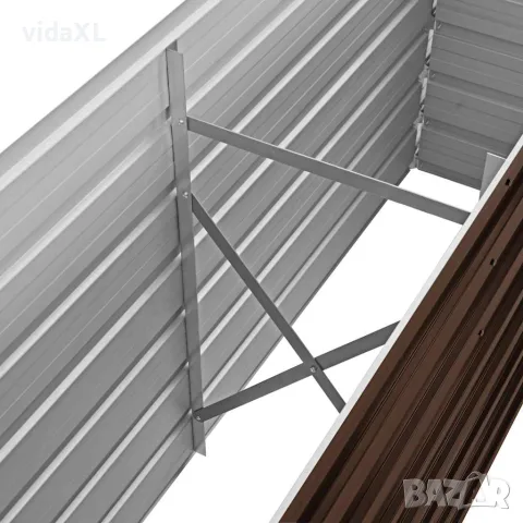 vidaXL Градинска висока леха кафява 160x40x45 см поцинкована стомана, снимка 7 - Саксии и кашпи - 56147579