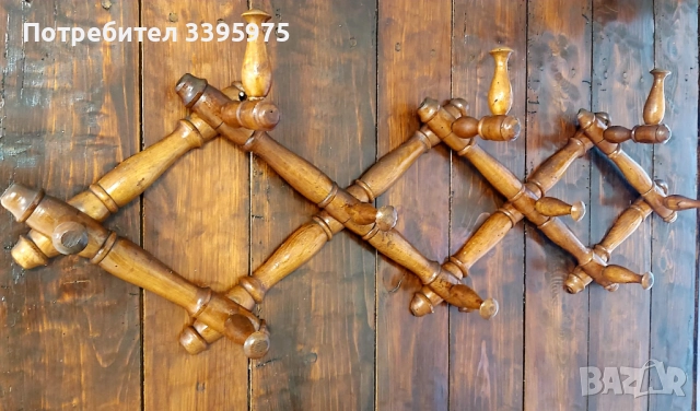 Винтидж дървена закачалка за палта, 1955 г., снимка 4 - Закачалки - 51694118