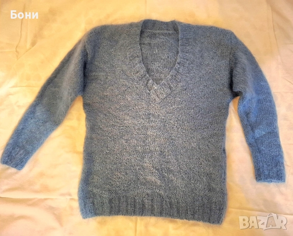Пуловер 100 % вълна мохер, M-L