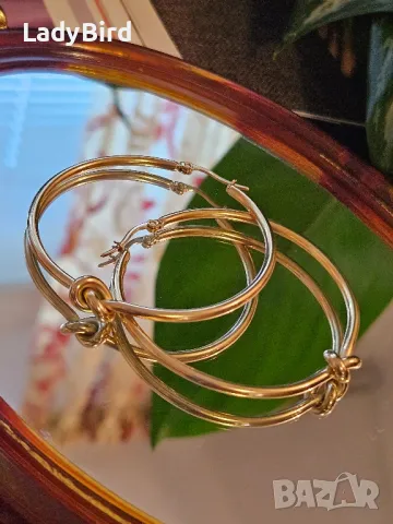 Стомана, хълки, обеци, възел, снимка 4 - Обеци - 48205894