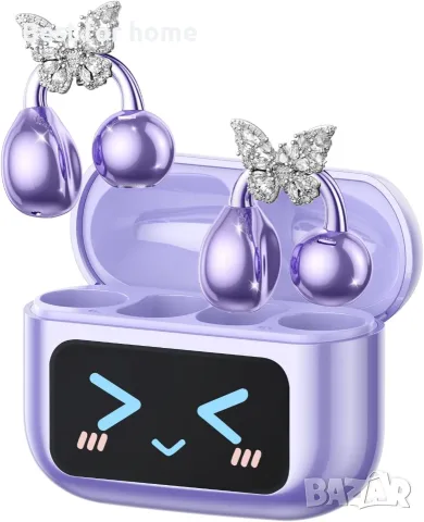 Слушалки с щипка за бижута, отворени, безжични Bluetooth 5.4 с интелигентен сензорен екран, 4.1 g