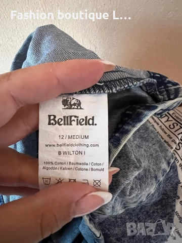 Дънкена разкроена пола М размер 100% памук с копченца отпред на марката BellField 💙, снимка 6 - Поли - 52389353