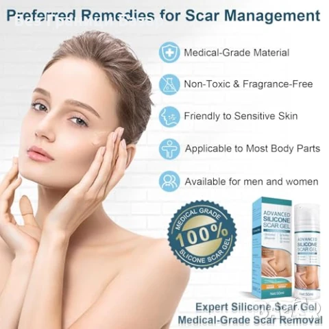 Нов Силиконов гел против белези, стрии, акне, хирургични белези 50мл, снимка 2 - Други - 50654595