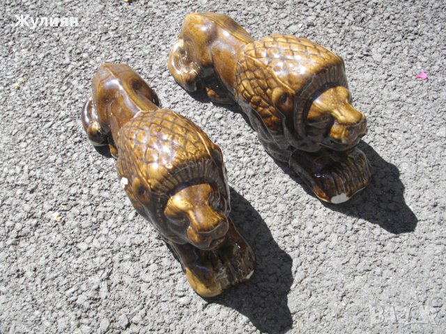 ДВА ЛЪВА СТАР БЪЛГАРСКИ ПОРЦЕЛАН, снимка 5 - Антикварни и старинни предмети - 41979208