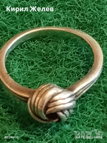 Винтидж сребърен пръстен с възел майсторска ръчна изработка 25211, снимка 6 - Пръстени - 52652010