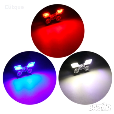 Фенер – челник с лампи  L2 + 2 х T6 + 2 LED фара и USB захранване FL71, снимка 6 - Други - 52805791