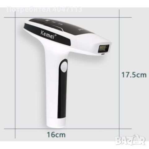 Фотоепилатор за тяло със сменяща се глава/ Вид продукт: Фотоепилатор;K E M E I, снимка 3 - Друга електроника - 51443963