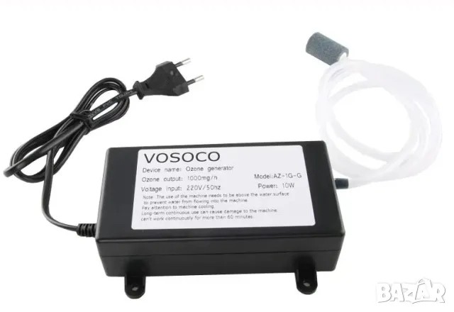 Портативен Генератор на Озон Генератор 1000mg/h 10W Озонатор Битов Генератор на Озон за Вода +Въздух, снимка 15 - Други - 48212293