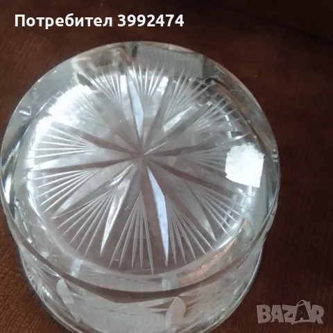 Кристална купа за ядки,Нова, от 70-те, снимка 3 - Други - 48554877