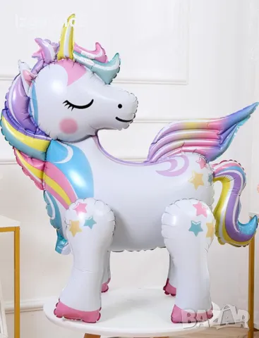 Голям фолиев балон еднорог, целофанов балон