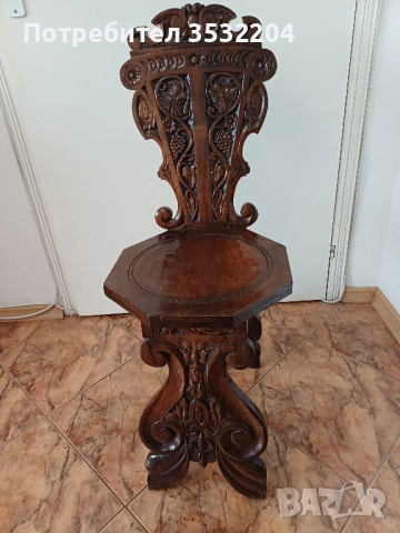 Английски антикварен стол, снимка 6 - Антикварни и старинни предмети - 52133654