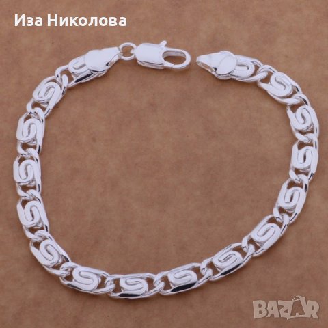 Сребърна гривна, снимка 4 - Гривни - 39049761