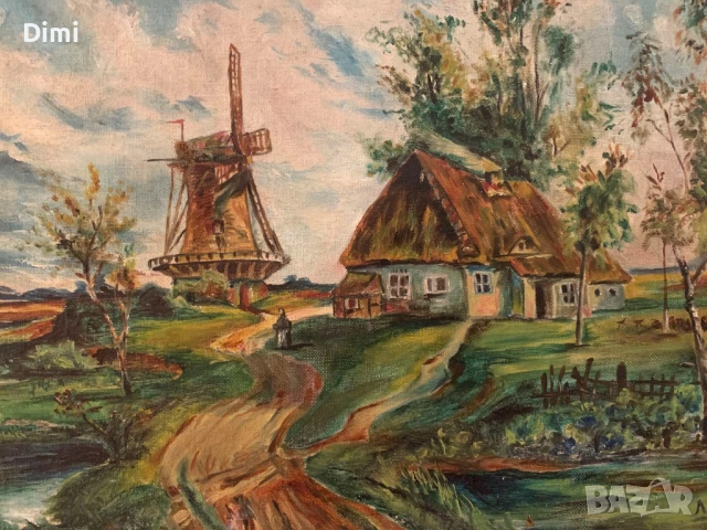 ЛЮДМИЛА РАЙКОВА масло/ пейзаж Холандия преди 1900 г, снимка 2 - Картини - 52802003