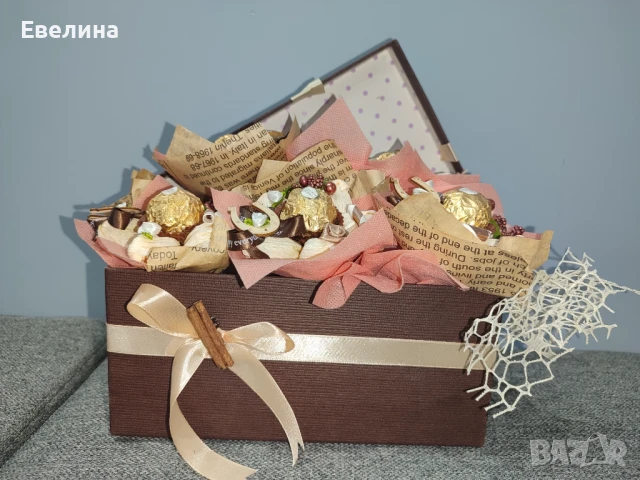 Кутия с бонбони за подарък Ferrero Rocher, снимка 4 - Декорация за дома - 51251646