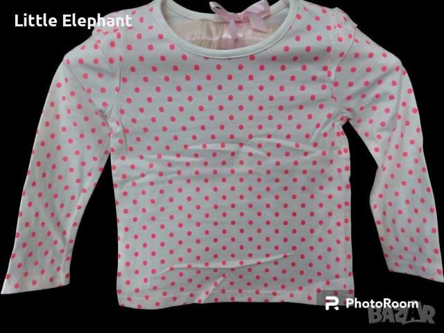 Блузка с дълъг ръкав за 2-3 год мом неонови розови точки,колекция"Points",Англия/нова