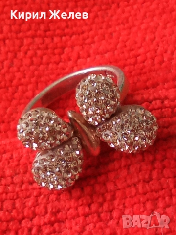 КРАСИВ ПОЗЛАТЕН СРЕБЪРЕН ПРЪСТЕН ПЕПЕРУДА СРЕБРО 925 с ДЕБЕЛА ЖЪЛТА ПОЗЛАТА и ИСКРЯЩИ ЦИРКОНИ 48355, снимка 12 - Пръстени - 50417455