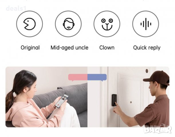 Xiaomi Mijia 2 Lite Интелигентен звънец с камера HD Инфрачервено нощно виждане, снимка 9 - HD камери - 39837756
