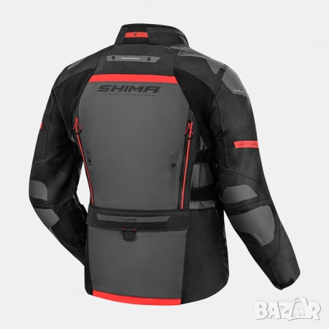 Мъжко текстилно мото яке SHIMA DUNE Red/Black,протектори,вентилация, снимка 3 - Аксесоари и консумативи - 51515352