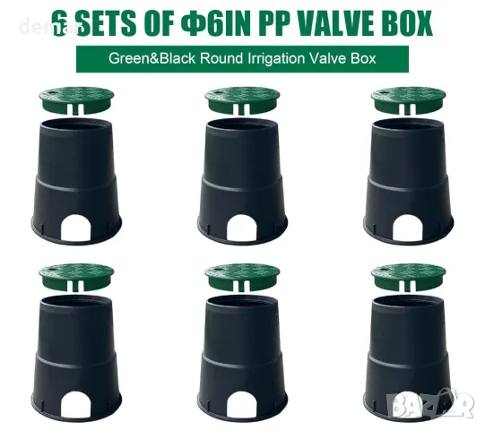 Natotela 6" кръгла вентилна кутия, 6 опаковки HDPE противоплъзгаща спринклерна клапанна кутия, снимка 2 - Други - 49282883