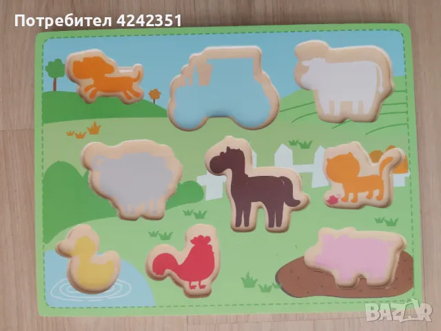 Дървен пъзел Lelin toys с 9 фигури, снимка 4 - Игри и пъзели - 49697257