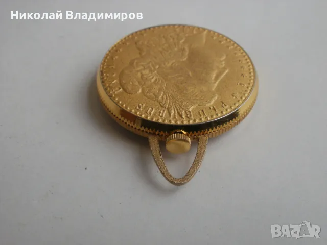  Rivo 1 долар швейцарски оригинален тип монета джобен арт деко часовник, снимка 7 - Мъжки - 49874260