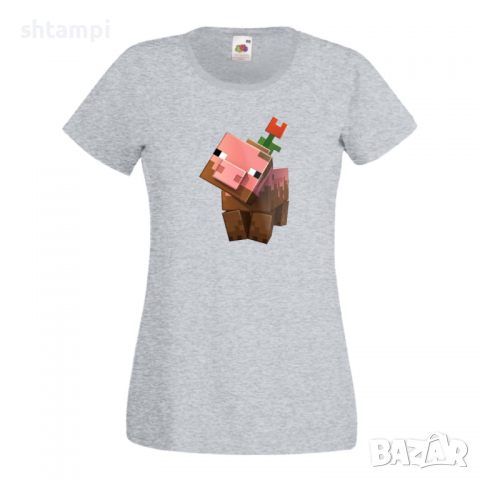 Дамска тениска Flower Pig майнкрафт Minecraft,Игра,Забавление,подарък,Изненада,Рожден Ден., снимка 8 - Тениски - 36520728