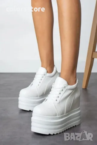 Кецове на платформа - бели - SJN56