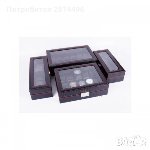 2167 Кутия от карбон за съхранение на часовници - за 10 бр., снимка 3 - Мъжки - 35793510