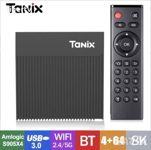 ТОП оферта! Tanix X4 4/64 Gb, Amlogic S905X4, Android 11, Dual WiFi & Bluetooth Гаранция, снимка 1 - Плейъри, домашно кино, прожектори - 30271358