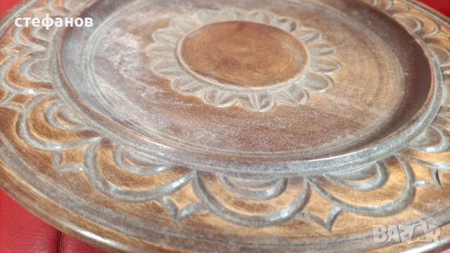 Дърворезба, чиния за стена или поднос, снимка 5 - Други - 48419773