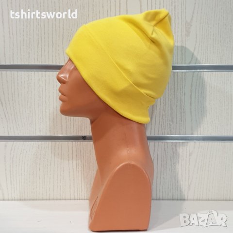 Нова дамска зимна шапка с подгъв в жълт цвят, снимка 11 - Шапки - 39325351
