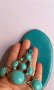 Чехли от естествена кожа с тюркоазени камъни, снимка 4