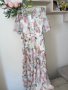 Нова ефирна феерична дълга елегантна женствена ежедневна рокля волани къдри нежен флорален принт , снимка 4