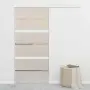 vidaXL Плъзгаща врата с меки стопери, ESG стъкло и алуминий, 90x205 см, снимка 2