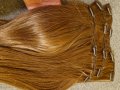 Естествена коса ЛУКС кафяв цвят 70 см, плътен косъм, снимка 1