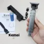 Тример за коса и брада Kemei KM-1974B, 5W, 1200 mAh, Сребрист, снимка 3