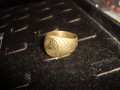 СТАР ПОЗЛАТЕН БРОНЗОВ ПРЪСТЕН МЕРЦЕДЕС МАСИВЕН МАЙСТОРСКА ИЗРАБОТКА РЯДЪК 21833, снимка 4