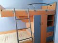 Детско двуетажно легло с гардероб и шкаф-етажерка-459 лв, снимка 2