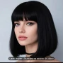 Черна боб перука 30 см, снимка 2