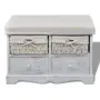 vidaXL Пейка за съхранение, бяла, 62x33x42 см, дърво от пауловния（SKU: 240790）, снимка 2