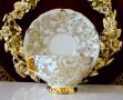 Чаша с чиния,баварски костен порцелан,злато,барок. , снимка 3