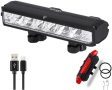 Комплект предни фарове и задни светлини за велосипед  водоустойчиви мощни LED USB акумулаторни, снимка 2