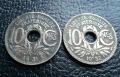 Стара монета 10 сантима 1931 г. и 1932 г. Франция - топ !, снимка 14