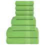 vidaXL Комплект кърпи FROGN от 8 части ябълково зелено 360 г/м², снимка 1