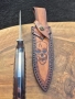 Масивен ловен нож BOWIE DAMASKUS с кания от телешки бланк,LN428, снимка 7