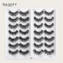Комплект от 14 чифта 3D изкуствени мигли, имитация на норка - HZS247, снимка 1