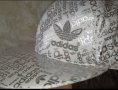 Adidas- L- Нова оригинална шапка с козирка - бяла със сребристо  бродирано лого  и надписи