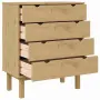 vidaXL Шкаф с чекмеджета OTTA, 76,5x39,5x90 см, борово дърво масив, снимка 5