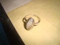 СТАР СРЕБЪРЕН СКЪПОЦЕНЕН АРТ ДЕКО ПРЪСТЕН СРЕБРО 925 с ШЛИФОВАН БЯЛ ИВИЧЕСТ АХАТ МАЙСТОРСКИ 25818, снимка 7
