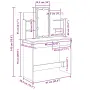vidaXL Тоалетка Черния дъб 96 x 39 x 142 см Инженерна дървесина, снимка 7